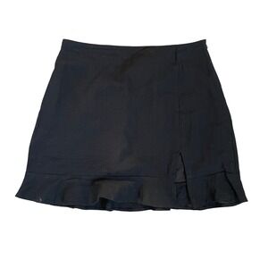 Black Cotton Ruffled Hem Mini Skirt Size Small 4 High Rise Lightweight‎ Normcore